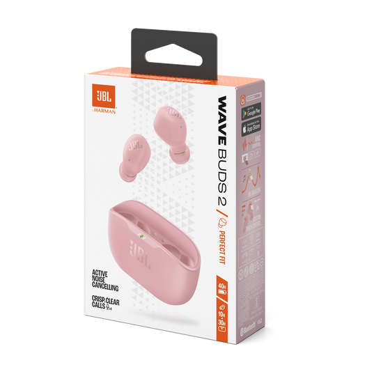 JBL Wave Buds 2 - Pink - True Wireless Noise Cancelling Earbuds - Detailshot 15